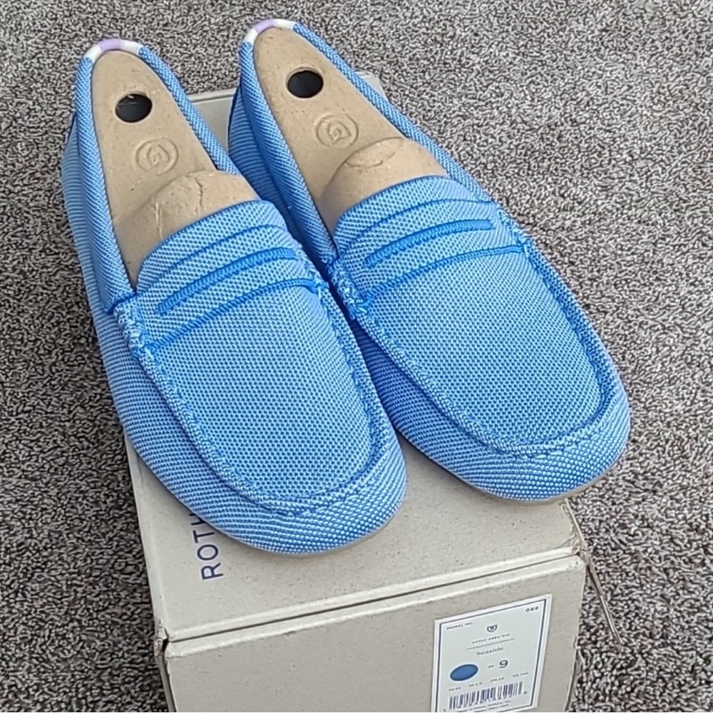 Rothy’s Driving Shoe in light blue — super comfy & great for indoor and outdoors